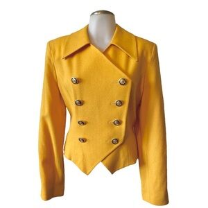 CASUAL CORNER / VINTAGE DOUBLE BREASTED BLAZER / SZ 8 / MARIGOLD / 100% WOOL EUC